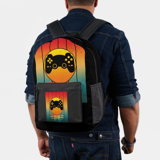 Vintage Sunset Gamer Gaming Computer Game Bedrukte Rugzak (Insitu (model))
