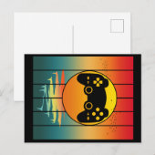 Vintage Sunset Gamer Gaming Computer Game Briefkaart (Voorkant / Achterkant)