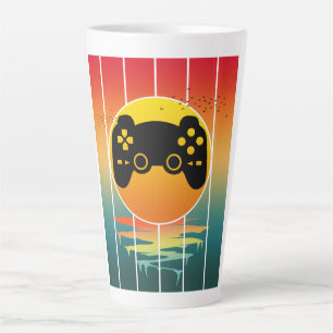 Vintage Sunset Gamer Gaming Computer Game Latte Mok