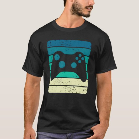 Vintage Sunset Gaming Controller vrienden T-shirt (Voorkant)