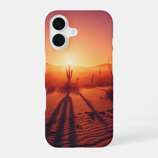 Vintage Sunset Luchtspiegeling iPhone 16 Hoesje (Achterkant)