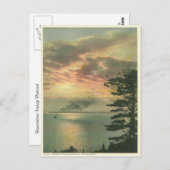 Vintage Sunset Mackinac Michigan Briefkaart (Voorkant / Achterkant)