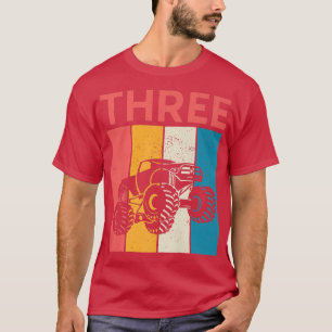 Vintage Sunset Retro I'm Three 3rd Birthday Monste T-shirt