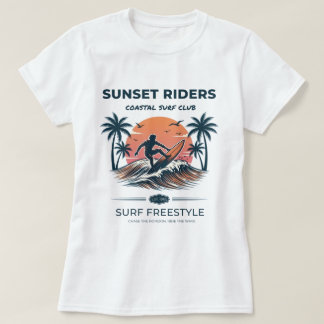Vintage Sunset Riders Surf Grafische T-Shirt Kust