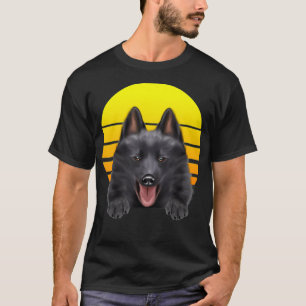 Vintage Sunset Schipperke Hondenliefhebber T-shirt