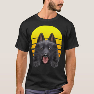 Vintage Sunset Schipperke Hondenliefhebber T-shirt