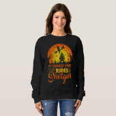 Vintage Sunset Springer Spaniel Hond Ride Shotgun Trui (Voorkant volledig)