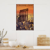 Vintage Sunset Syrië Reisposter Print, Baalbek Poster (Keuken)