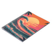 Vintage Sunset Wave | Retro Tropisch Notitieboek (Linkerzijde)