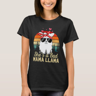 Vintage Sunset Ze Is Een Slechte Mama Lama Moeder T-shirt