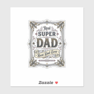 Vintage Super Dad Beste Papa Ooit Shirt Ontwerp_1 Sticker