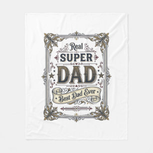 Vintage Super Dad Beste Papa Ooit T-shirt Ontwerp_ Fleece Deken