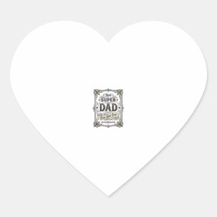Vintage Super Dad Beste Papa Ooit T-shirt Ontwerp_ Hart Sticker