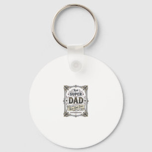 Vintage Super Dad Beste Papa Ooit T-shirt Ontwerp_ Sleutelhanger