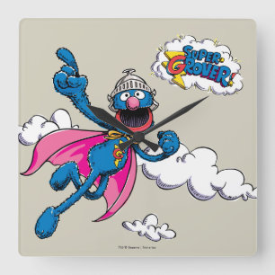 Vintage Super Grover Vierkante Klok