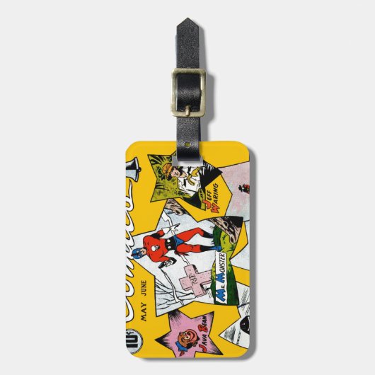 Vintage Super Hero Comic Bagagelabel (Voorkant verticaal)