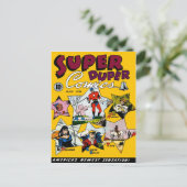 Vintage Super Hero Comic Briefkaart (Staand voorkant)
