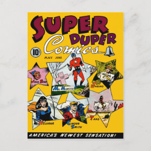 Vintage Super Hero Comic Briefkaart