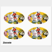 Vintage Super Hero Comic Ovale Sticker (Vel)