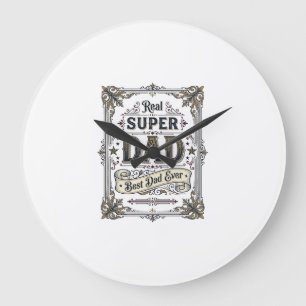 Vintage Super Papa Beste Papa Ooit Shirt Ontwerp_1 Grote Klok
