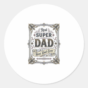 Vintage Super Papa Beste Papa Ooit Shirt Ontwerp_1 Ronde Sticker