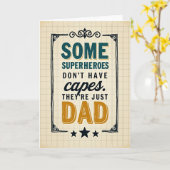 Vintage Superheld Papa's Kaart (Gele Bloem)