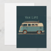 Vintage Surf Busje – Retro Camper Design Feestdagenkaart (Voorkant / Achterkant)