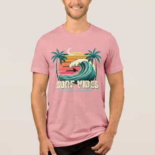 Vintage Surf Vibes Strand Golf Lifestyle Unisex Tri-Blend Shirt