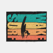 Vintage Surfboard Wake Surfing Surfer  Fleece Deken (Voorkant (Horizontaal))