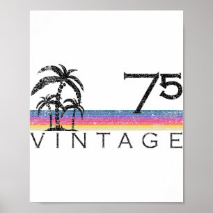 Vintage surfen 1975 Stille Oceaan Zonsondergang 50 Poster