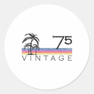 Vintage surfen 1975 Stille Oceaan Zonsondergang 50 Ronde Sticker