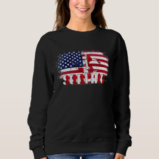 Vintage surfen met Amerikaanse vlag voor SurfSurfe Trui
