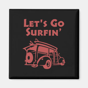 Vintage surfen Stille Oceaan Surfplank Station Wag Magneet