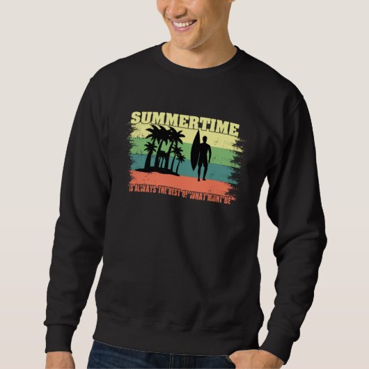 Vintage Surfer Retro Surfing Beach Summer Vacation Trui (Voorkant)