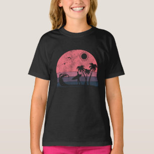 vintage surfersontwerp surfer silhouet t-shirt