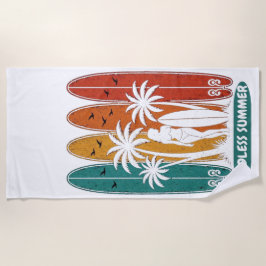 Vintage Surfplank Endless Summer Grafisch Strand Strandlaken
