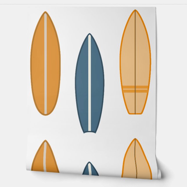 vintage surfplanken behang (Afrollen)