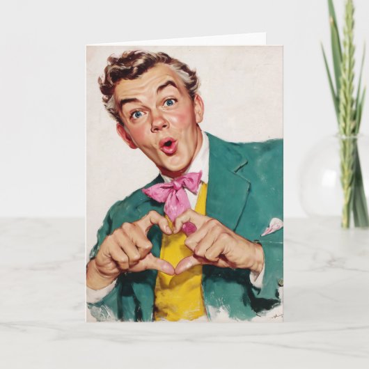 Vintage Surprise Heart Gesture Kaart (Voorkant)