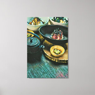 Vintage Sushi cadeau Canvas Afdruk