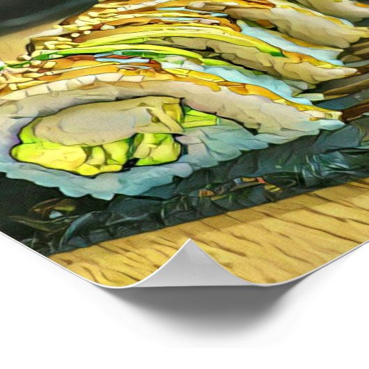 Vintage Sushi cadeau Poster (Hoek)