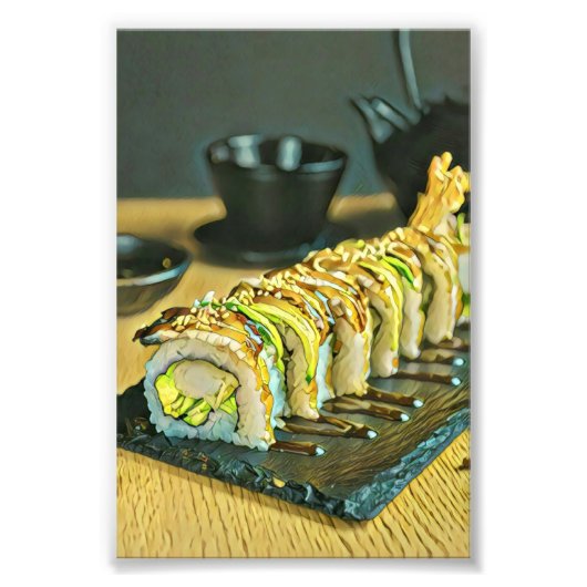 Vintage Sushi gift Foto Afdruk (Voorkant)