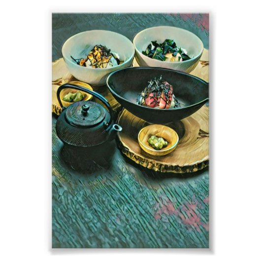 Vintage Sushi gift Foto Afdruk (Voorkant)