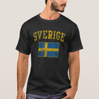 Vintage Sverige Zweden Vlag  Mannen Verover vrouwe T-shirt