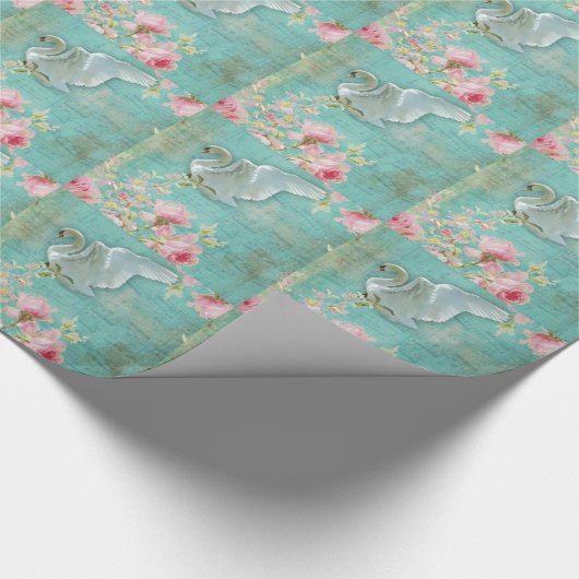 Vintage Swan Cadeaupapier (Hoek)