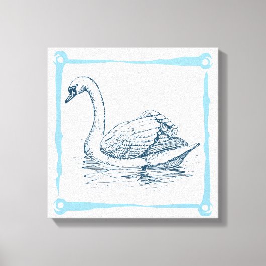 Vintage Swan Canvas Afdruk (Voorkant)