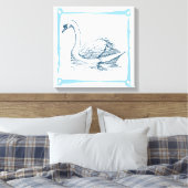 Vintage Swan Canvas Afdruk (Insitu (Slaapkamer))
