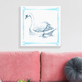 Vintage Swan Canvas Afdruk (Insitu (Woonkamer))