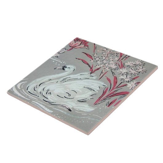 Vintage Swan Tegeltje (Zijkant)