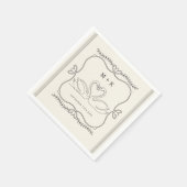 Vintage Swans Stripes Monogram Initials Wedding  Servet (Hoek)
