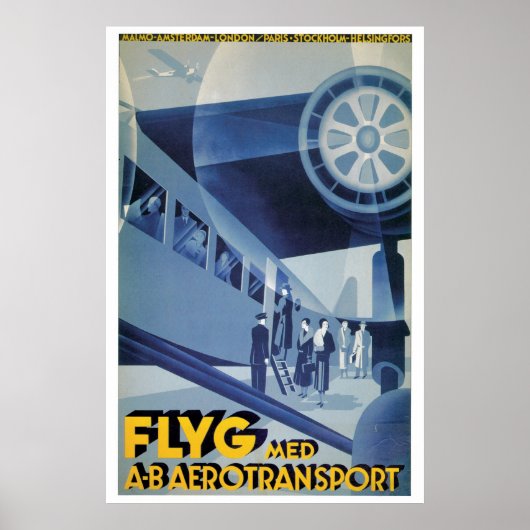 Vintage Swedish Airlines (ABA) Poster (Voorkant)